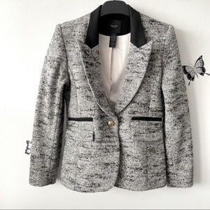 Smythe Contrast-Collar Wool-blend Tweed Blazer